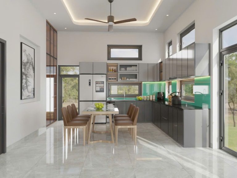 Tủ bếp nhôm cánh kính 10