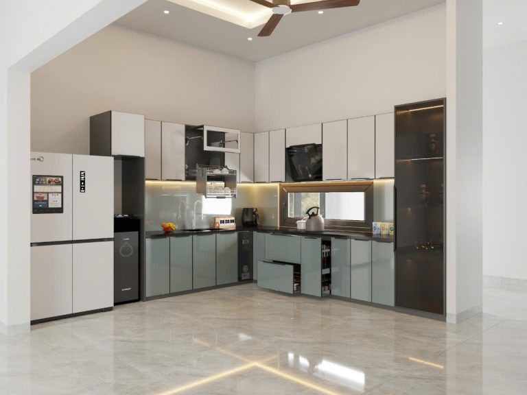 Tủ bếp nhôm cánh kính 12