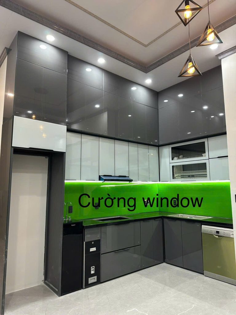 Tủ bếp nhôm cánh kính 13
