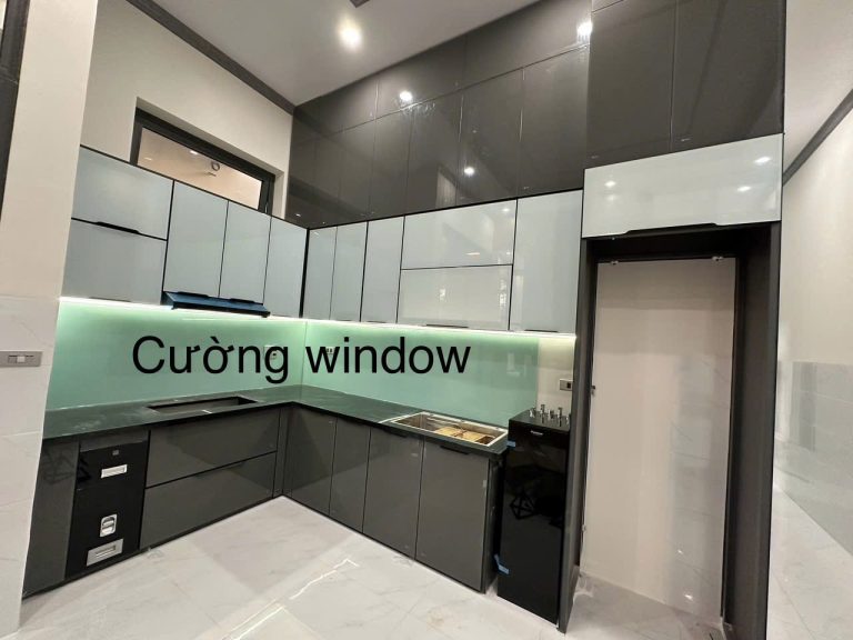 Tủ bếp nhôm cánh kính 15