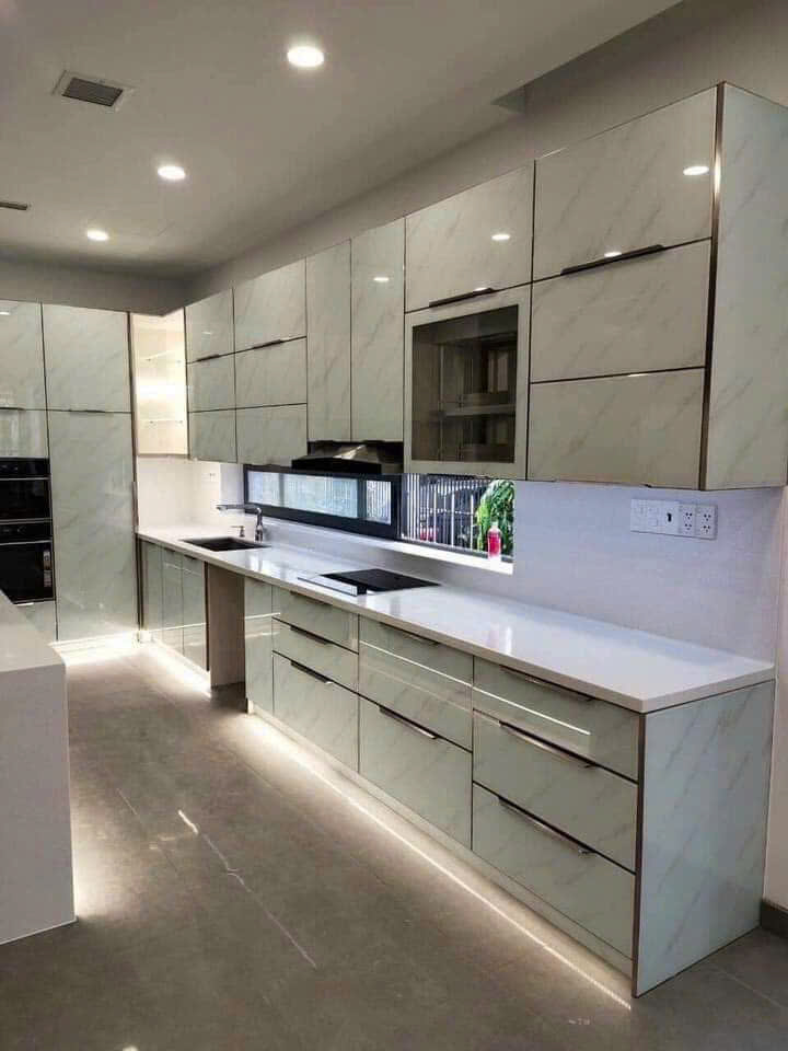 Tủ bếp nhôm cánh kính 20