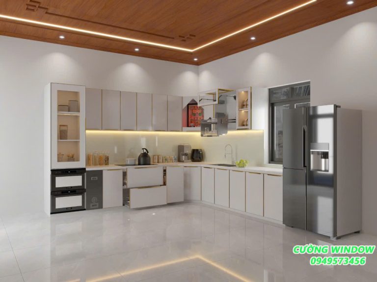 Tủ bếp nhôm cánh kính 5